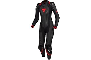 SHIMA MIURA RS Combinaison Moto Femme - Cuir 1 Pièce, Sport, Combinaison de Course, Aérée avec épaulettes & Genouillères