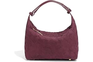 TNDCKP Luxurious Suede Hobo Bag - Women's Woven Leather Shoulder Bag with Spacious Interior