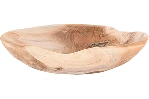 wohnfreuden Teakholz Schale braun rund 30 cm - Tropenholz Schale geschliffen Wohnzimmer Holz Deko