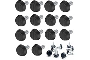 WANFOOU 40 Pcs Pie de Mesa Ajustable, Patas Niveladoras Patas de Nivelación Redondas Pies de Nivelación Ajustable Nivelador de Muebles Tornillos de Nivelación con Base Negra para patas de silla23 x M8 x 25 mm