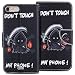 Produktbild iPhone 7 Hülle, SpiritSun PU Leder Wallet Schutzhülle für Apple iPhone 7 (4.7 Zoll) Bookstyle Design Ledertasche Case Tasche mit Standfunktion und Kredit Kartenfächer - Don't Touch My Phone