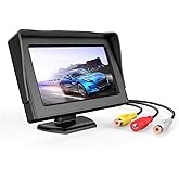 OBEST 4.3 inch TFT LCD Reversing Camera Monitor, IP68 Waterproof Rear View Camera with Monitor for Cars, SUVs, vans, Pickups 