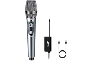 JYX Microfono Wireless UHF Professionale - UHF Senza Fili Microfono Karaoke Dinamico con Ricevitore, 24m di Portata, Sistema Ricaricabile per Serate Karaoke, Riunioni e Feste