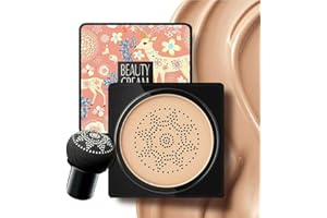 YIYUANIJI Mushroom Head BB Cream, Air Cushion Foundation, CC Cream Water Feeling Flawless Moisturizing Oil Control, Lightweight & Smoothing Natural Concealer (Natural)