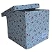 Minene Storage Cube - Blue Flowers star storage baskets, square storage box, large fabric storage box - great for toy storage, kids storage