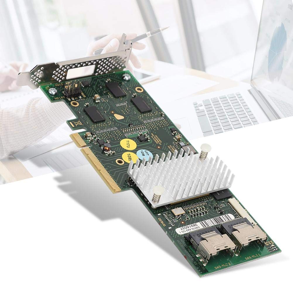 Bewinner1 Mini-SAS SFF-8087 x4 Connector, SAS2108 SATA/SAS Raid Cache Controller Card Eight Internal SATA + SAS Ports, Smart Array Card Low Baffle 512MB DDRII Cache