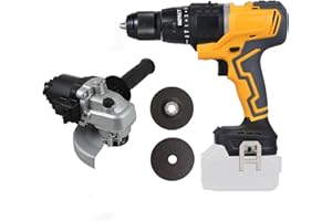 Weytoll 20 V Kit combinati di utensili elettrici senza fili, trapano elettrico, smerigliatrice angolare, utensile elettrico senza fili 2 in 1(Senza batteria, per Makita 20V)