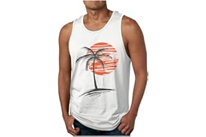 luoluoluo Clearance Mens Summer Tank Tops Sleeveless T Shirts Hawaiian Printed Tank Tops Round Neck Muscle Shirt Beach Holiday Vest Male Casual Loose Top Running Tops Lightweight Quick Drying Blouse
