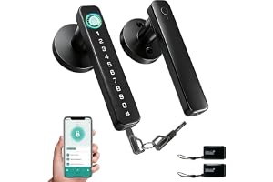Intelligent dörrlås 5-i-1 dörrhandtag med fingeravtryck | App fjärrkontroll IC-kort, kod, nyckel, fingeravtryck smart dörrlås för hem, lägenhet, kontor, hotell, ytterdörr
