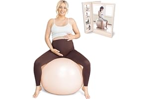 BABYGO Ballon d'exercice Enceinte Ball Bureau Enceinte Yoga Pezziball | Comprenant Un Livre de Grossesse pour l'accouchement et la Remise en Forme