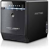 FANTEC QB-35U31 Externes 4-fach USB-C 3.1 Festplattengehäuse für SSD und Festplatten, 2,5 Zoll & 3,5 Zoll, 10Gbit/s, SATA, Au