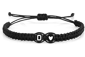 GUARDIATECH Bracciali con Iniziali, Bracciale con Nome, Bracciale Iniziale A-Z per Donna Uomo, Bracciale Personalizzato