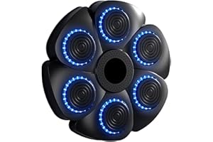 Active 100 Music Boxing Machine with Cool Lights, Bluetooth Connection, USB Charging, Wall-Mounted Boxing Machine with Boxing Pads for Safe Exercise, Ideal for Adults & Children