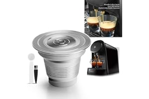 i Cafilas à Café à Capsules Acier inoxydable Compatible for L'OR Barista LM8012/60 Rechargeable Coffee Capsule,Metal réutilisable Café Capsules, Measuring Spoon + Brush (1 Pods,1 Scoop)