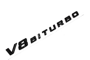 BOOST-KEY.COM VmG-Store 3D Emblem V8 Biturbo Schriftzug Kunststoff mit Schaumstoff-Kleberückseite Badge (Schwarz Glanz)