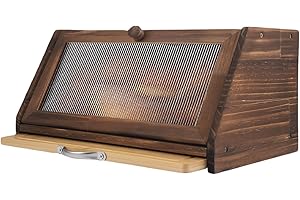 MHWGO Portapane in Legno con tagliere, Contenitore per il pane con ventilazione, finestra magnetica trasparente, Grande Scatola Portapane, Cassetta Portapane da Cucina per Conservare Pane e Altri Alimenti