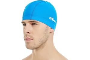 Firesara Bonnet de Bain Lycra Lycra Bonnet de Natation Anti-déchirure Confortable Non-Glissement pour Hommes Femmes Cheveux Courts Longue Adulte