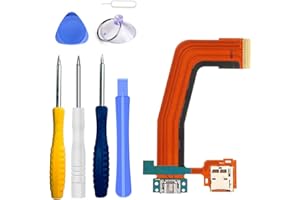 LTZGO Repuesto Conector Dock de Carga para Samsung Galaxy Tab S (T800 T801 T805 T807) 10.5 Pulgadas,Puerto Micro USB y con Bandeja para Tarjeta SD, Charger Port con Cable Flex,Destornilladores
