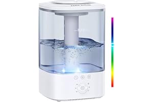 ‎PARIS RHÔNE PARIS RHÔNE Luftbefeuchter Schlafzimmer 3.5L Top-Fill Humidifier Aroma Diffuser, 30H BPA-Frei Leise Raumbefeuchter mit 360° Drehbare Düse, 8H Timer, 7-Farben-Nachtlicht für kinderzimmer Pflanzen, Grau