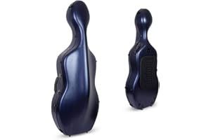 Crossrock CRF1020CEFBLHT Cellokoffer - Blau - Poly-Carbon-Verbundmaterial - Passt für 4/4 Cello - Mit Rucksack und Rädern
