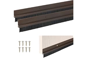 M METERXITY 2-pack dörrborstens bottensvep, 99 cm L x 4 cm B H-formad aluminiumlegering bas med 1,5 cm nylonborste för indust