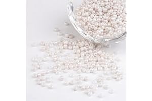 Handicraft Emporium Perline in vetro opaco | Lustered | 3 mm | Bianco | 50 g