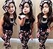 niceEshop(TM) Girl Pure Color Vest Small Broken Flower Hairband Harem Pants Set