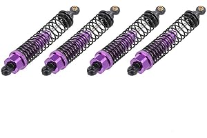 Hensych 4 Packung Einstellbares Öl 60mm 85mm 100mm Stoßdämpfer vorne und hinten aus Metall für 1/10 RC Auto LKW Teile Crawler Typ Axial SCX10 TRX4 D90 (Violett, 100mm)