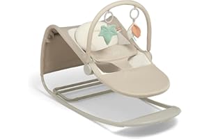 Mamas & Papas Tempo 3-in-1 Rocker/Bouncer, Lightweight, 3-Point Harness and Easily Removable Magnetic Toy Bar, Sand