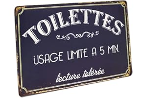 Hioni - Inodoro de uso límite a 5 min, letrero de metal con letrero de metal para decoración vintage para bar o café y pub