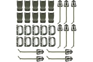 Eagool 42 PC Táctico Engranaje Clip Molle Webbing Accesorios por Táctica Zaino Chaleco Molle Llavero Anilla Cierre Agua Tubo Clip Web Dominator Fibbia con Elastico Cadena