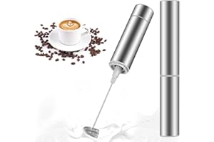 MOSUO Elektryczny spieniacz do mleka, mini trzepaczka ze stali nierdzewnej, bardzo mocny silnik zasilany bateryjnie, mikser do kawy Cappuccino Latte Cocktails