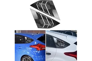 MARCHFA Rear Side Window Louvers Compatible for Focus ST RS MK3 Hatchback 2012-2018 Louver Accessories (Carbon Fiber)