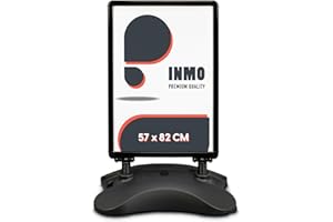 INMO Kundenstopper A1 Plakatständer schwarz, Werbetafel ink. Tank. Idealer Kundenstopper für innen und außen. Mobil dank Rollen ink. zwei Schutzfolien. Werbeständer, Werbeschild