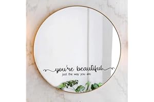 Genkigold "You are Beautiful" Adesivo da Specchio in Vinile, Adesivo per Specchietto Auto, Adesivi con Affermazioni Positive, Adesivi di Affermazione per Specchio, per Bambini, Adolescenti, Bagno