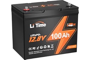 LiTime 12V 100Ah BCI Group 24 LiFePO4 Batterie, Batterie au Lithium avec BMS 100A, Max.15000 cycles, Parfait pour les camping-cars, van, remorque, installation solaire et bateaux