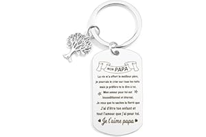 QONCV Idee Cadeau Fete des Peres Original Porte Clef Personnalisé,Cadeau Fête des Pères Saint Valentin Papa,Anniversaire Papa Idées Cadeaux Homme,Cadeau Merci Papa Noel Noël Cadeau Remerciement