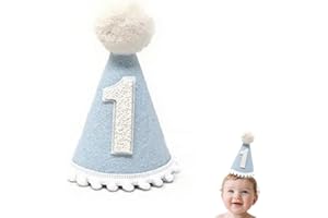 Vyqrx 1st Birthday Crown Hat, Birthday Party Decorations, Soft Satin Headband with Elastic Cord, Girls, 25 cm