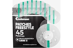 ADAMSON Freestyle 45 Libre 2 Covers Waterproof – Transparent, Easy to Apply and Remove, Long-Lasting, No Glue on Center, Non-Irritating – Ideal for Sports, Swimming, and Daily Use - PAC3