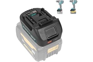 waitley Adaptador DM18M compatible con batería Dewalt de 18 V DCB200 DCB180 a Makita batería de 18 V BL1830 BL1860
