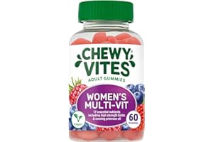Chewy Vites Women Multivitamin, 60 Multivitamin Gummies, 17 Essential Nutrients for Women with High Strength Biotin, Evening Primrose Oil, 1 Month Supply, Vegan, Berries Flavour