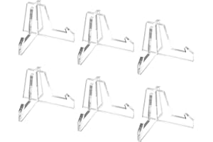 RETOTENG Anti-Rutsch-Tellerhalter aus Acryl, Ständer zum Aufstellen, Bilderrahmenhalter, Staffeleiständer, Display-Ständer, Buchständer, Ständer für Schreibtisch oder Tisch, 6 Stück