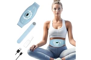 HIVISS Estimulador Muscular ABS EMS Trainer, 62-124cm Cintura Adecuado Entrenador Muscular Abdominal con Tira de extensión, 6 Modos & 15 Intensidades, Carga USB