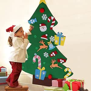 Decorazioni Natalizie Anni 70.Bakaji Albero Di Natale Per Bambini In Feltro Da Parete Con 26 Addobbi Natalizi Applicabili Con Velcro Altezza 125 Cm Colore Verde Amazon It Casa E Cucina