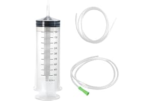 Stor spruta 500 ml med slang, återanvändbar plastspruta laboratorium