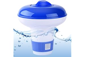 iYInJuan Pływający dozownik chloru, pływak dozujący, regulowany dozownik do basenów, basenów, spa, 15 cm, niebieski i biały