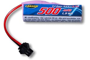 Carson 500608289 3,7V/500mAh LiIon-batteri Race Rival JST - RC batteri, ersättningsbatteri, batteri för fjärrstyrda bilar, RC