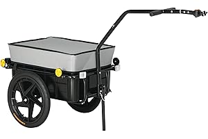 HOMCOM Remorque vélo remorque de Transport pour vélo 144L x 59l x 80H cm Barre d'attelage Universelle Acier