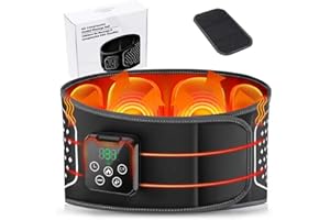 HUMILUFT Electric Heated Massage Belt with 4-Zone Dual Airbag, Cordless Lower Back Heating Pad with 3 Air Compression Levels, 4000mAh Portable Waist Wrap for Muscle Pain Relief, Gift for Men and Women