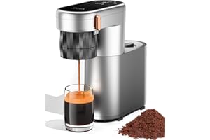pura coffee Expresso Machine a Cafe Portable pour café moulu, Chauffe Instantanée&20 Bars, Idéale pour camping et intérieur, réservoir d'eau 180 ml